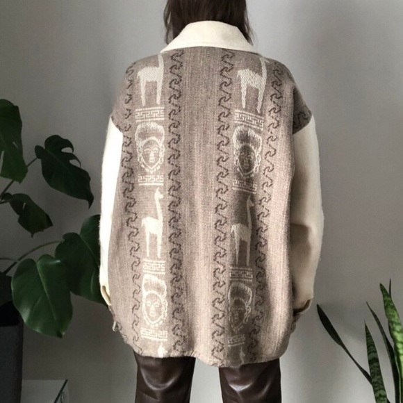 Wool woven blanket jacket / men’s XL - Picture 6 of 9